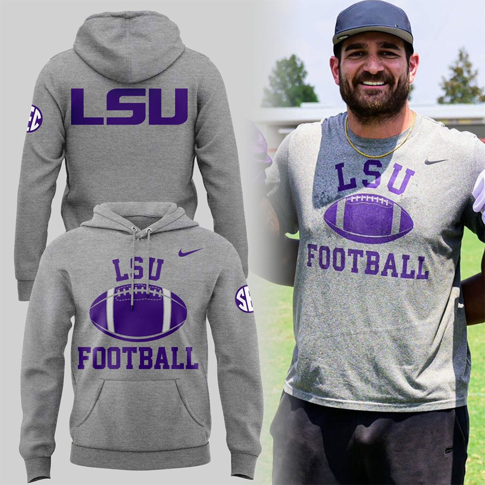 LSU Football Grey Hoodie Gift For Fans 2025-1 LSU Football Grey Hoodie Gift For Fans 2025-1