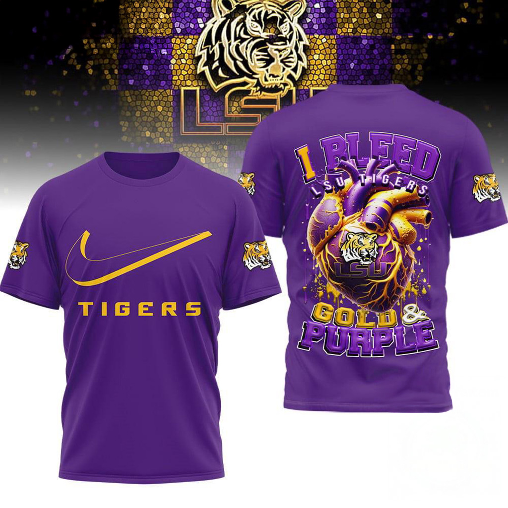 LSU Tigers 2025 NCAA I Bleed Shirt LSU Tigers Merch Presents For Football Lovers-1