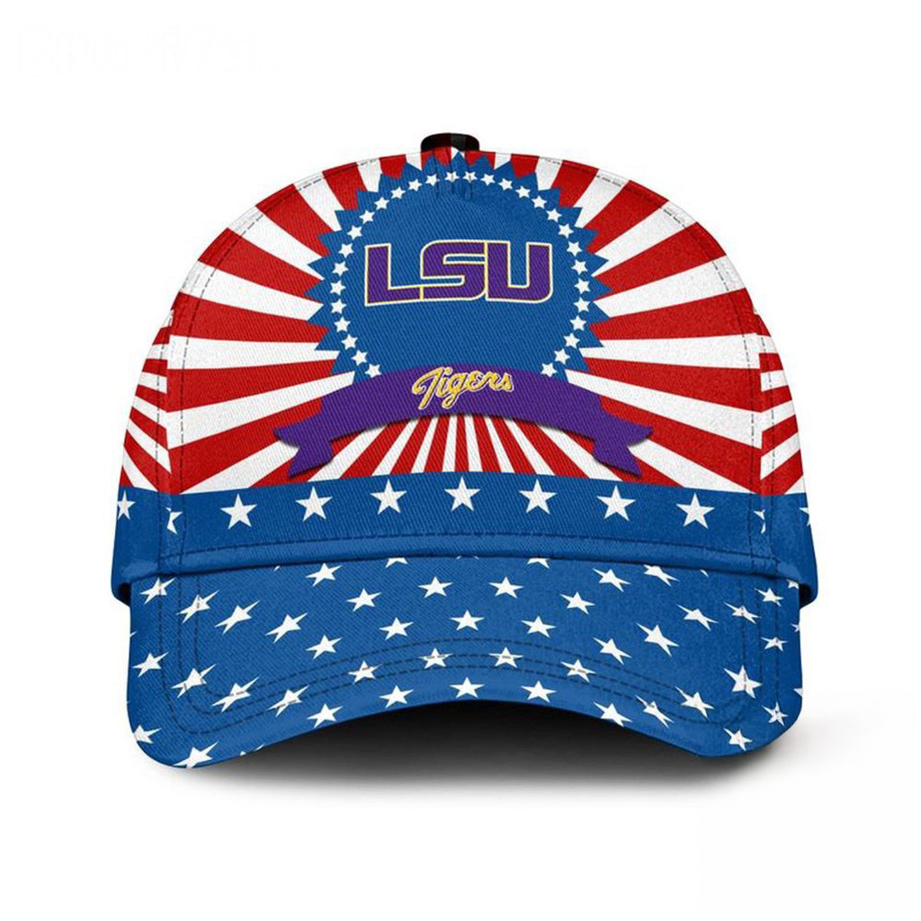LSU Tigers American Flag Pattern Independence Day Hat LSU Tigers Merch Gifts For Fans-1