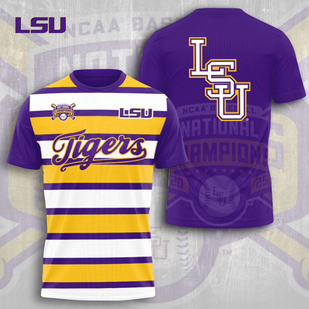LSU Tigers Baseball Shirt NCAA Merch Gifts For Baseball Fans-1