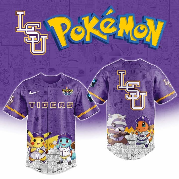 LSU Tigers Football Pokemon Go Special Baseball Jersey LSU Tigers Merch Cool Gifts For Dad-1