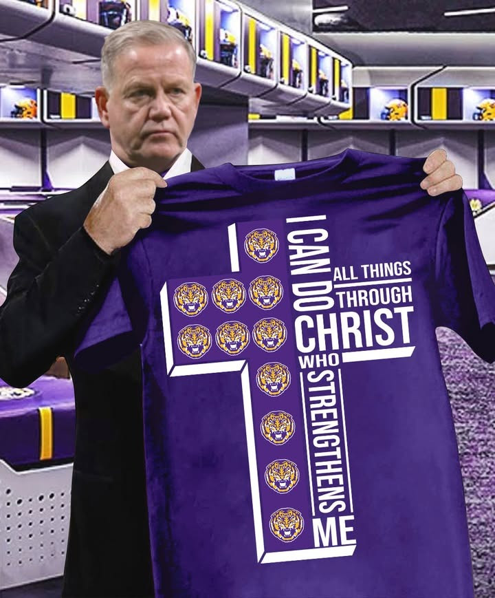LSU Tigers I Can Do All Things Through Christ T-Shirt LSU Tigers Merch Dad Gifts-1