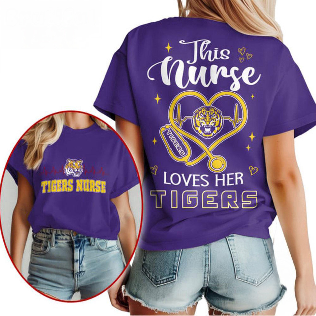 LSU Tigers Nurse Appreciation Month T-Shirt LSU Tigers Merch Gifts For Mom-1