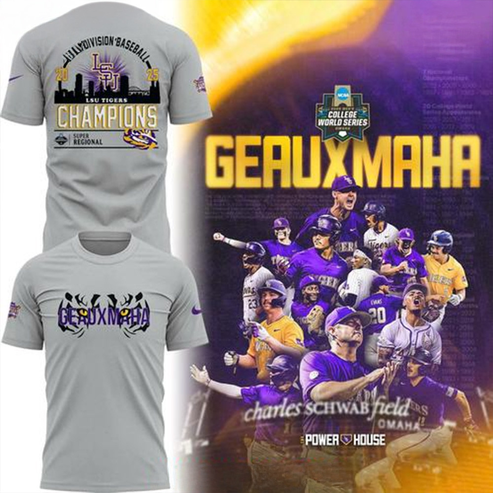 LSU Tigers x GEAUX MAHA Special T-Shirt LSU Tigers Merch Best Gifts For Football Fans-1