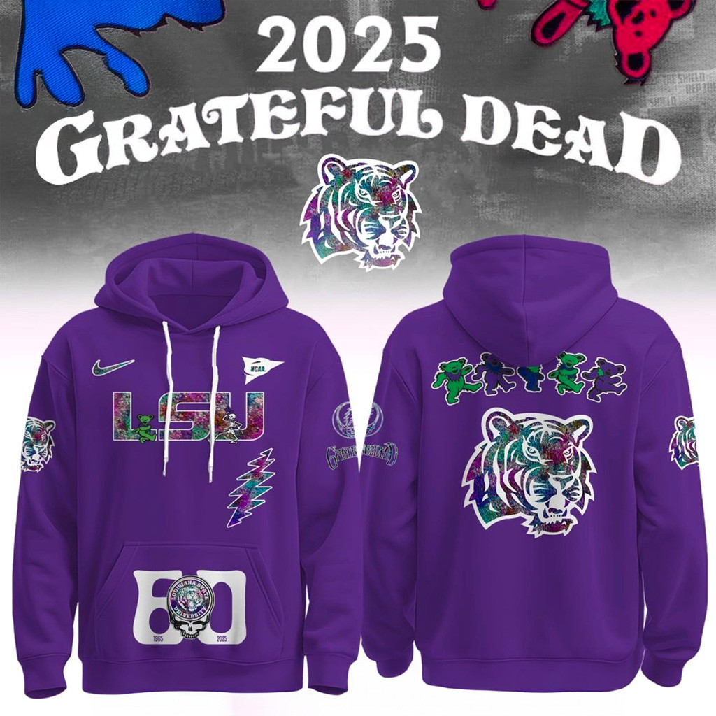 LSU Tigers x Grateful Dead 60th 1965 2025 Hoodie LSU Tigers Merch Christmas Gifts For Husband-1