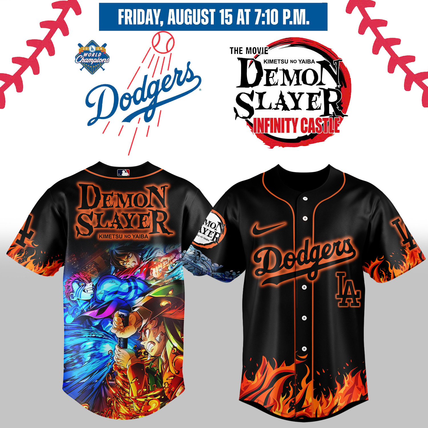 La Dodgers Demon Slayer Jersey 2025 Unique Gifts For Baseball Fans-1
