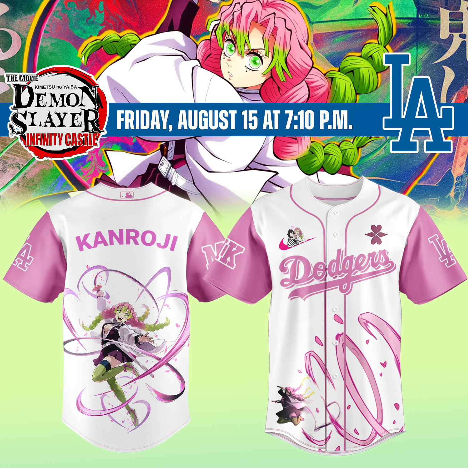 La Dodgers Demon Slayer Mitsuri Kanroji Jersey 2025 Best Gifts For Baseball Fans-1 La Dodgers Demon Slayer Mitsuri Kanroji Jersey 2025 Best Gifts For Baseball Fans-1