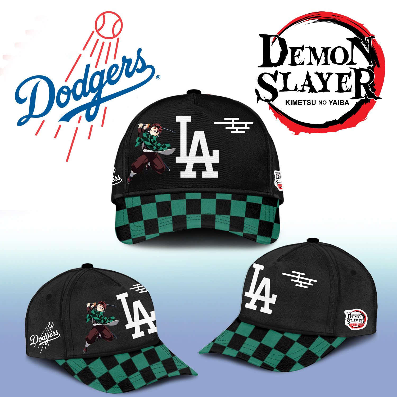 La Dodgers X Demon Slayer Tanjiro Cap 2025 Gift Ideas For Baseball Fans-1