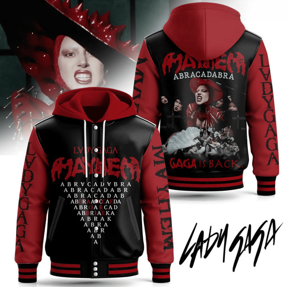 Lady Gaga Mayhem Album LG7 Limited Edition Hooded Varsity Jacket Lady Gaga Merch Fans Gifts-1