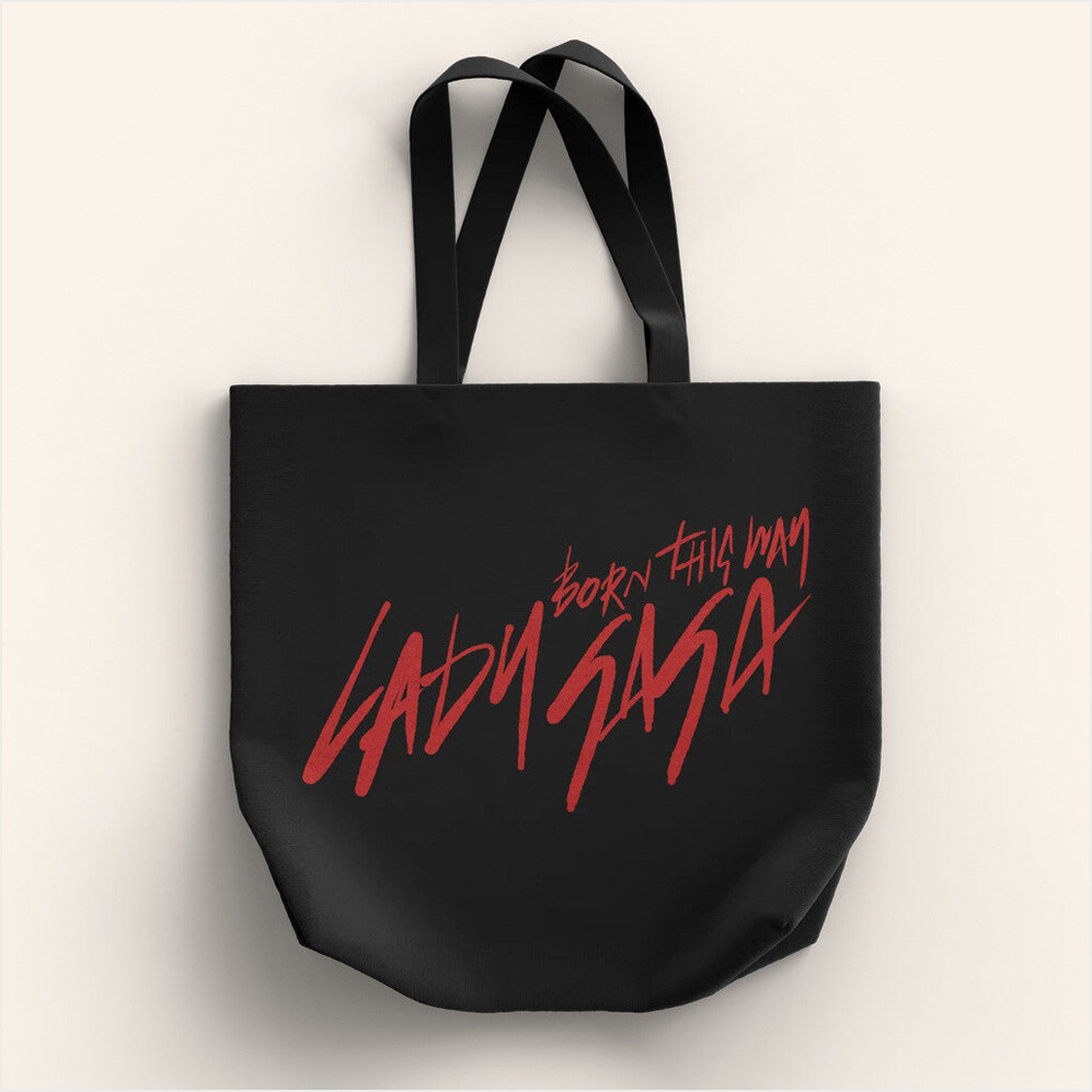 Lady Gaga Mayhem Tour Merch 2025 Concert Born This Way Script Tote Bag Gifts For Daughter-1