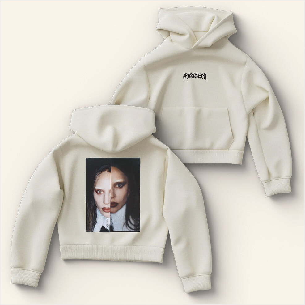 Lady Gaga Mayhem Tour Merch 2025 Concert Dual Photo Cropped Hoodie Besties Gifts Gifts For BFF-1