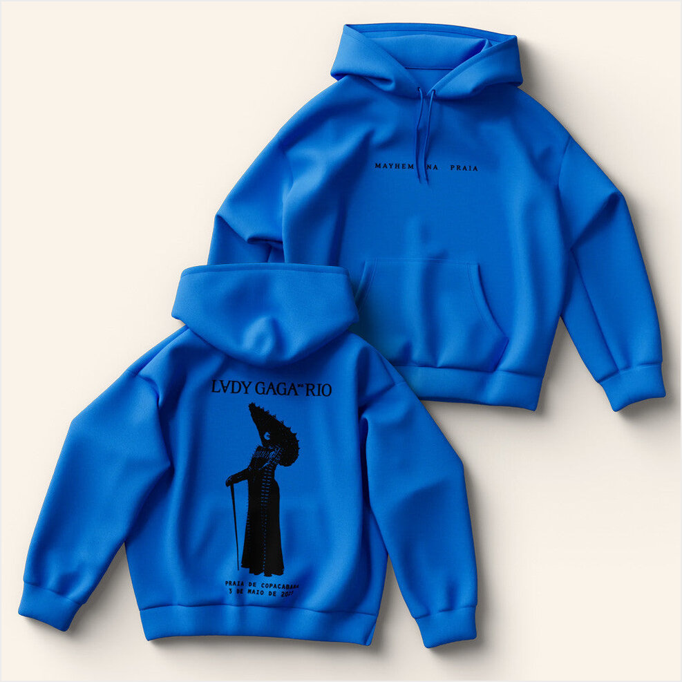 Lady Gaga Mayhem Tour Merch 2025 Concert Hoodie Blue Rio Silhouette Hoodie Gifts For Mom-1