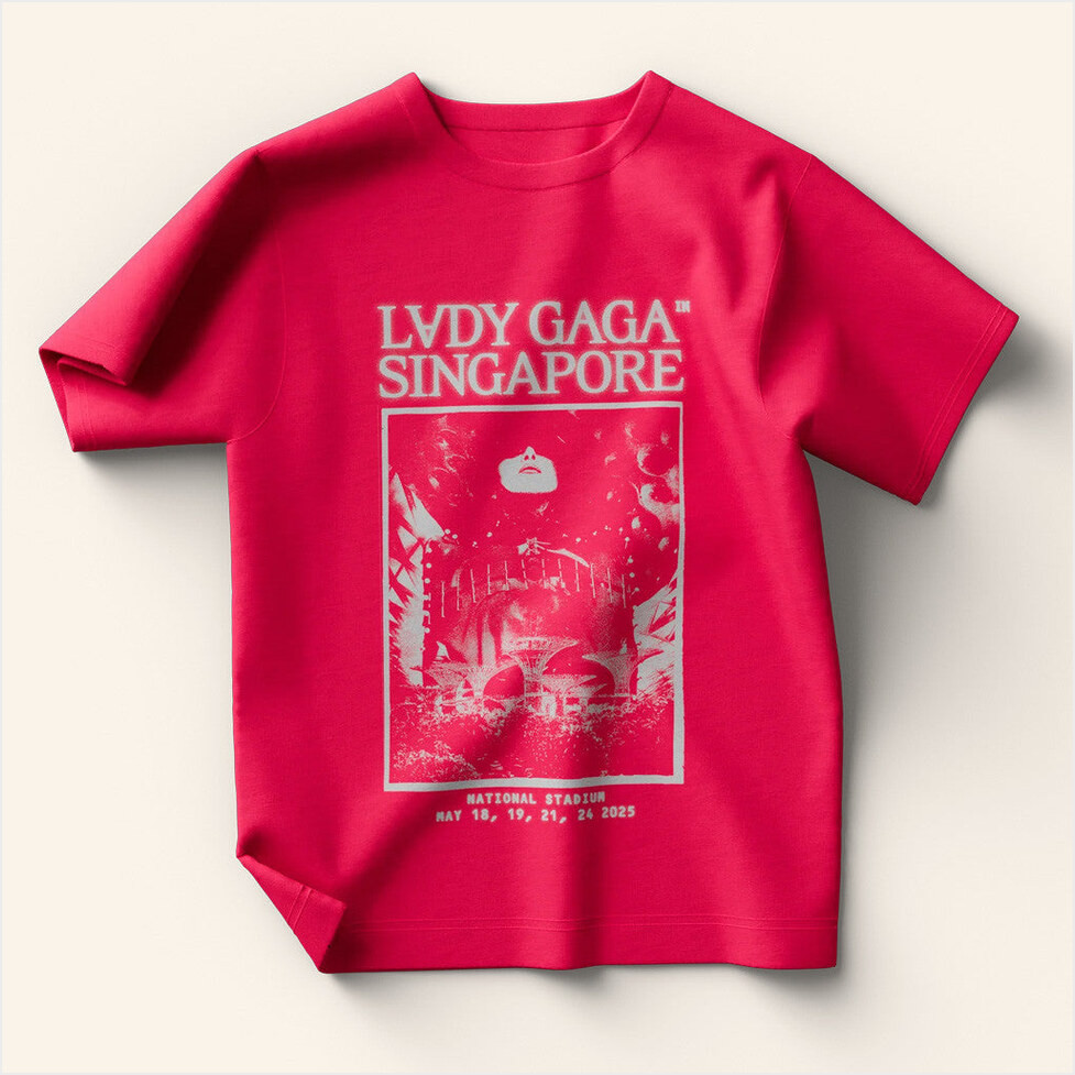 Lady Gaga Mayhem Tour Merch 2025 Concert Pink Singapore T-Shirt Birthday Gift Ideas For Wife-1