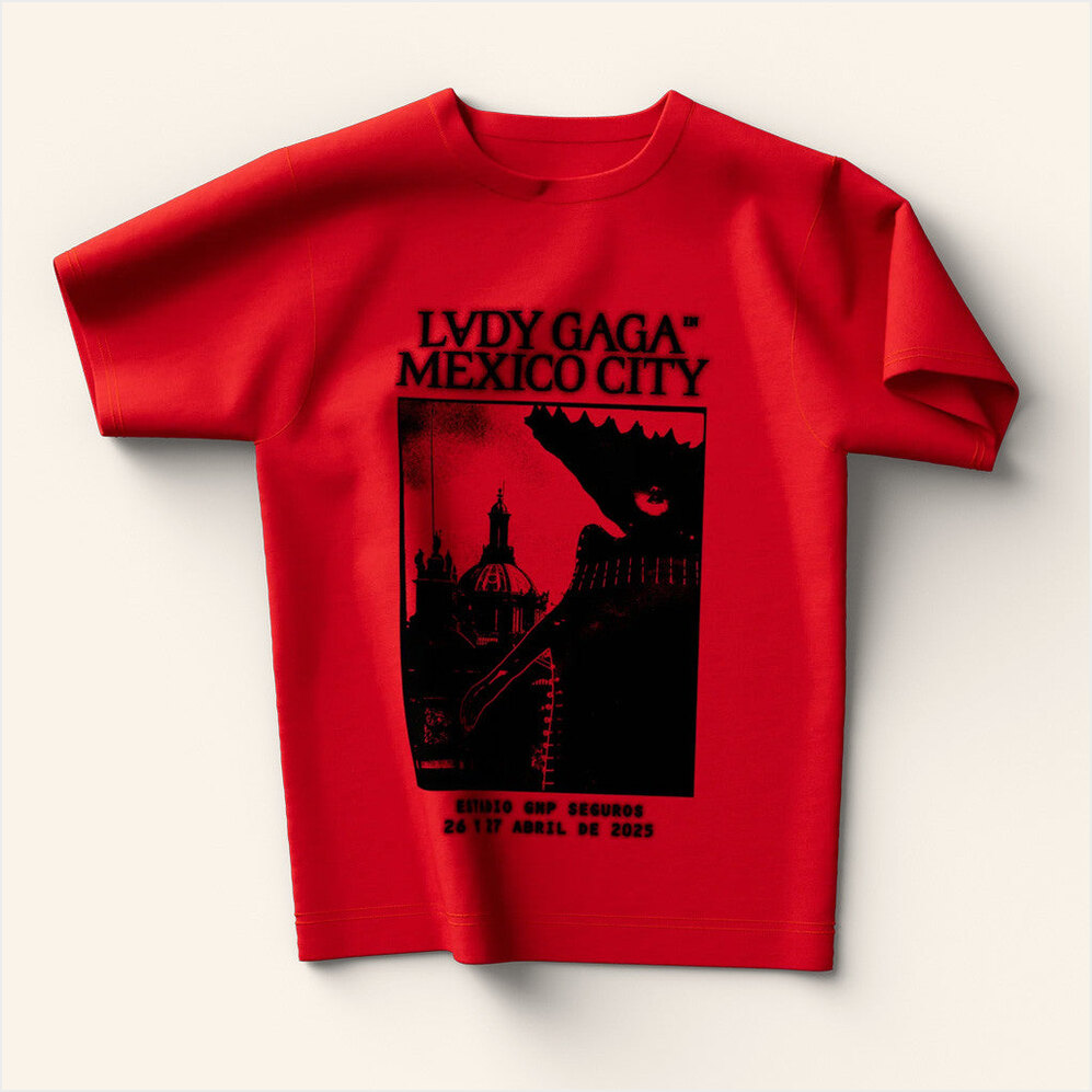 Lady Gaga Mayhem Tour Merch 2025 Concert Red CDMX T-Shirt Gift Ideas For Him Gifts For Besties-1