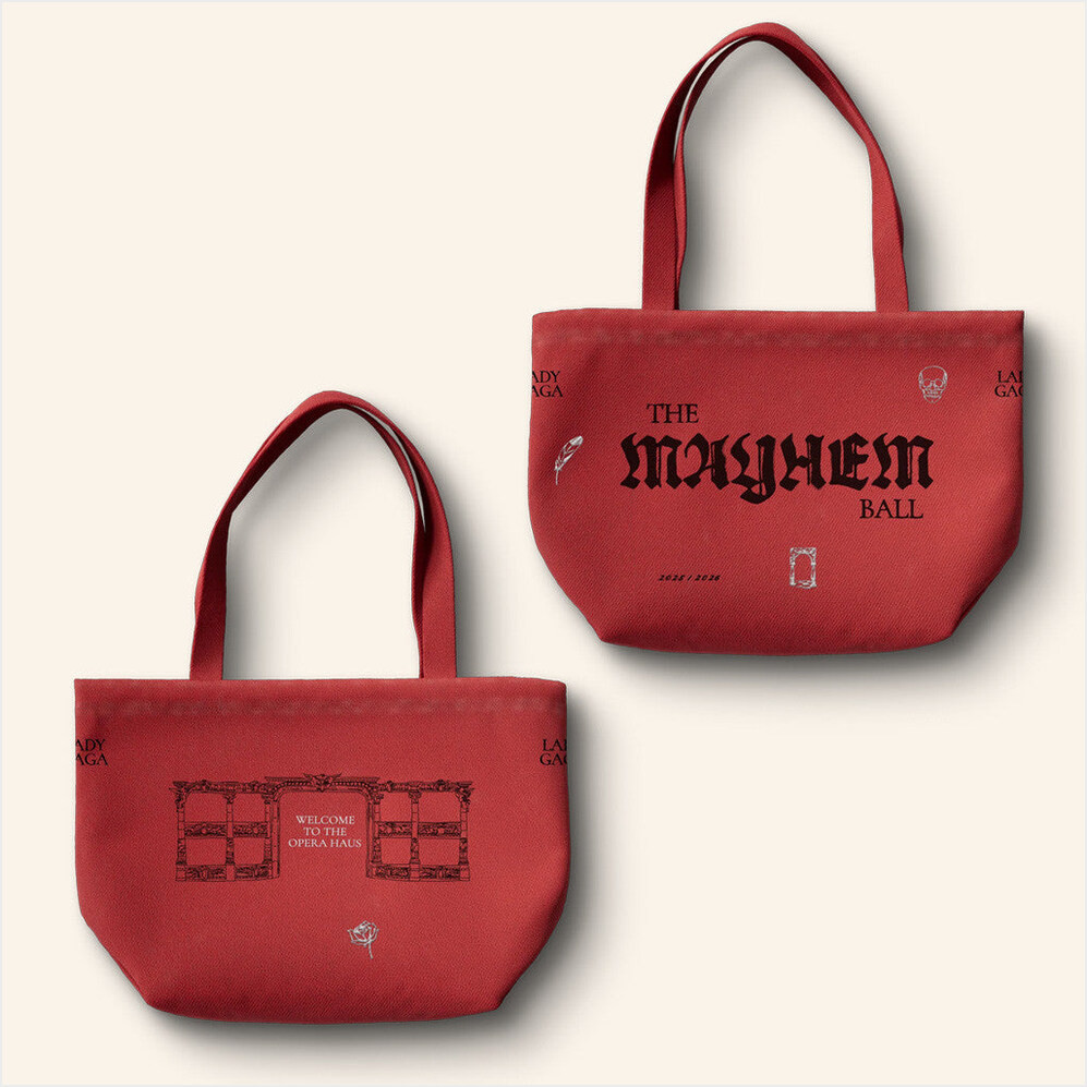 Lady Gaga Mayhem Tour Merch 2025 Concert Red Tote Bag Gift Ideas For Mom Gifts For Besties-1