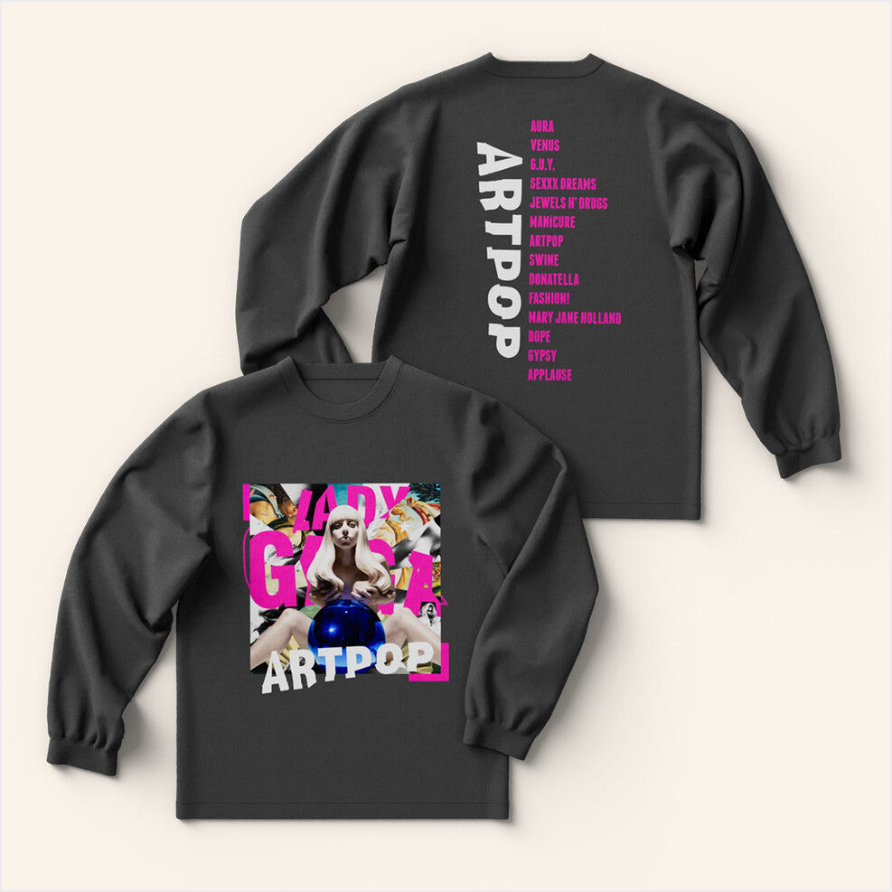 Lady Gaga Mayhem Tour Merch 2025 Concert Shirt ARTPOP Tracklist Long Sleeve T-Shirt Gifts-1