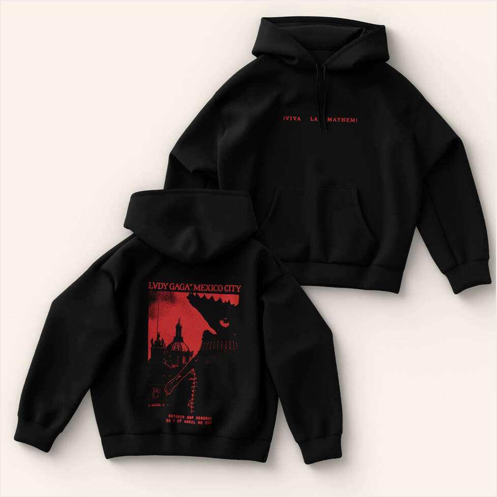 Lady Gaga Mayhem Tour Merch 2025 Concert Shirt Black CDMX Hoodie Birthday Gifts For Besties-1