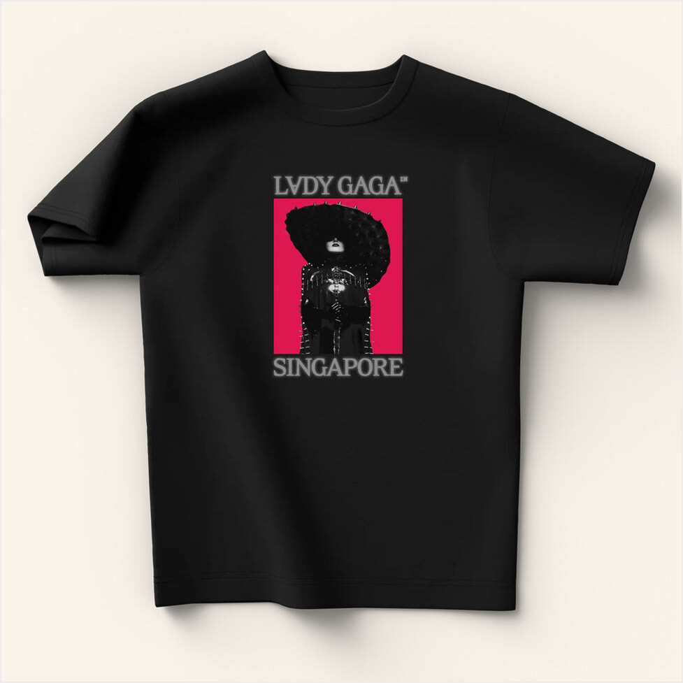 Lady Gaga Mayhem Tour Merch 2025 Concert Shirt Black Singapore T-Shirt Gifts For Friends-1