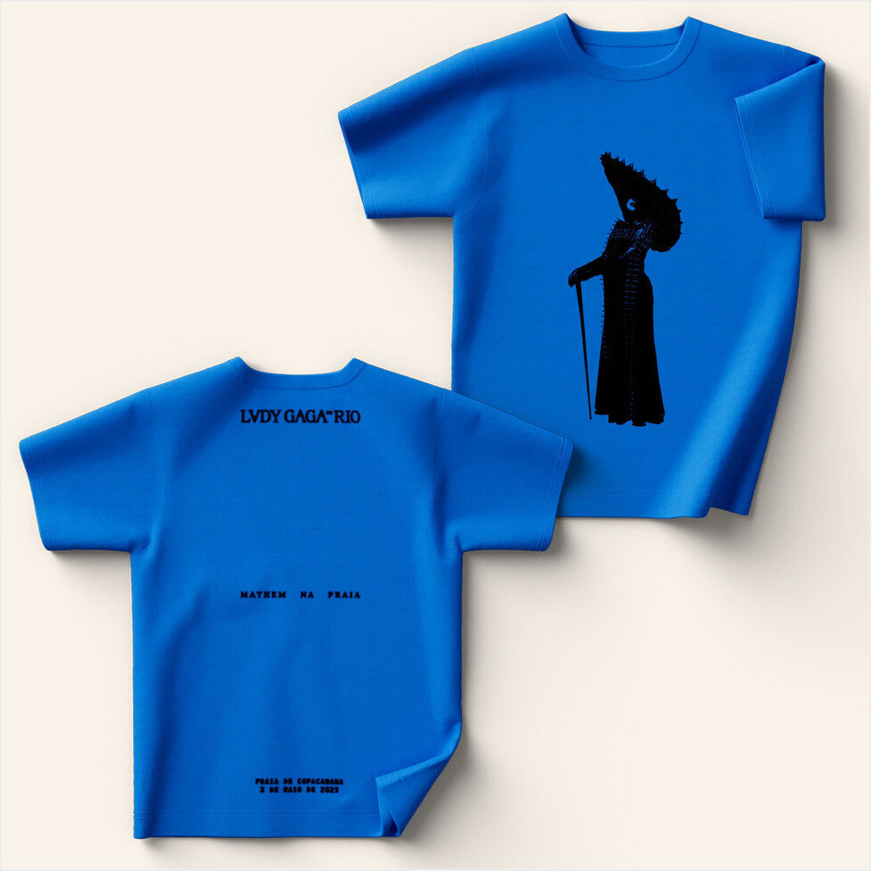 Lady Gaga Mayhem Tour Merch 2025 Concert Shirt Blue Rio Silhouette T-Shirt Gifts For Ladies-1