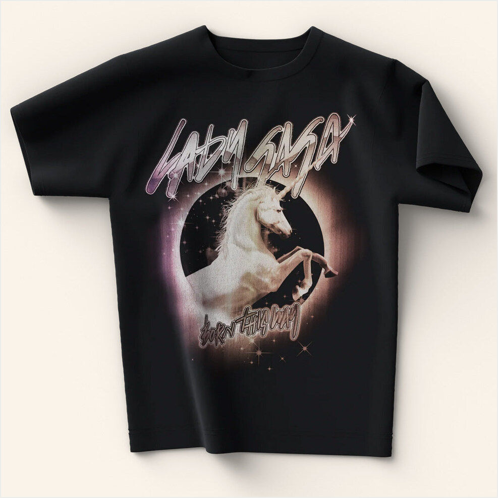 Lady Gaga Mayhem Tour Merch 2025 Concert Shirt Born This Way Unicorn Glow T-Shirt Her Gifts-1
