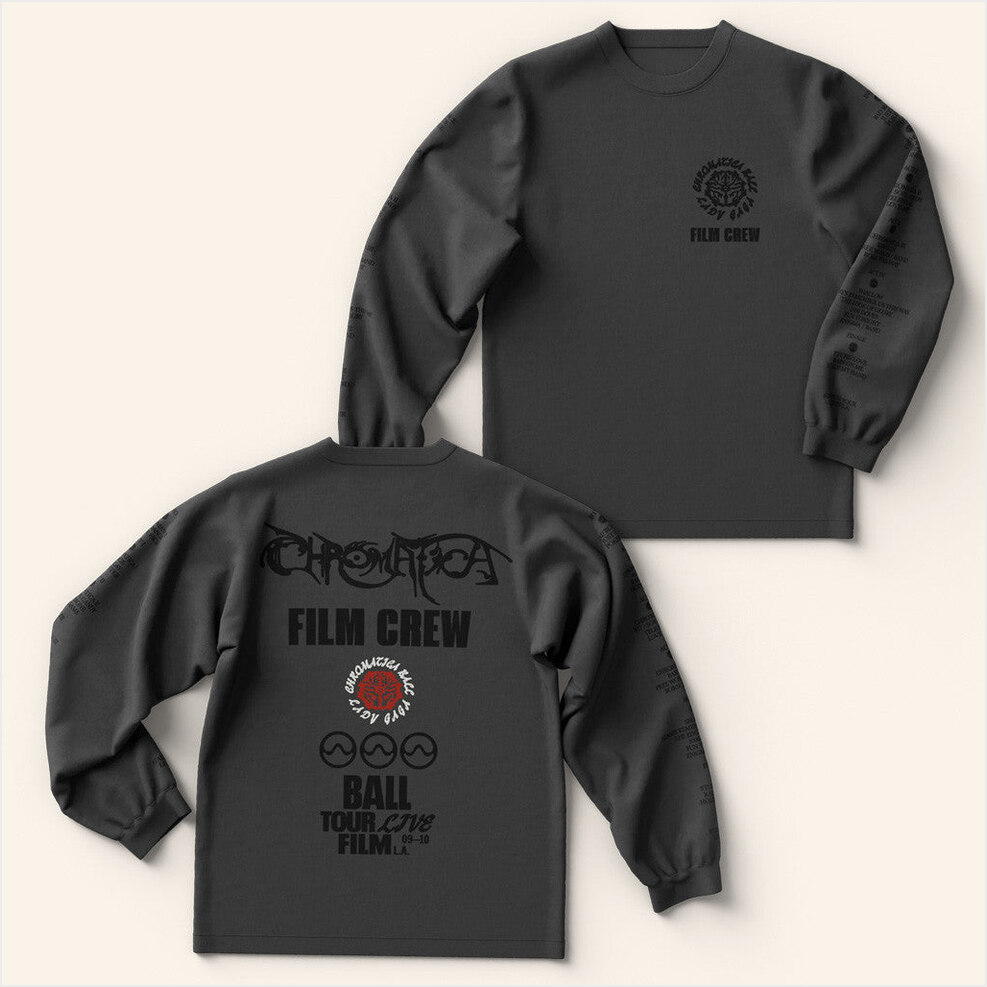 Lady Gaga Mayhem Tour Merch 2025 Concert Shirt Chromatica Ball Film Crew Long Sleeve T-Shirt-1