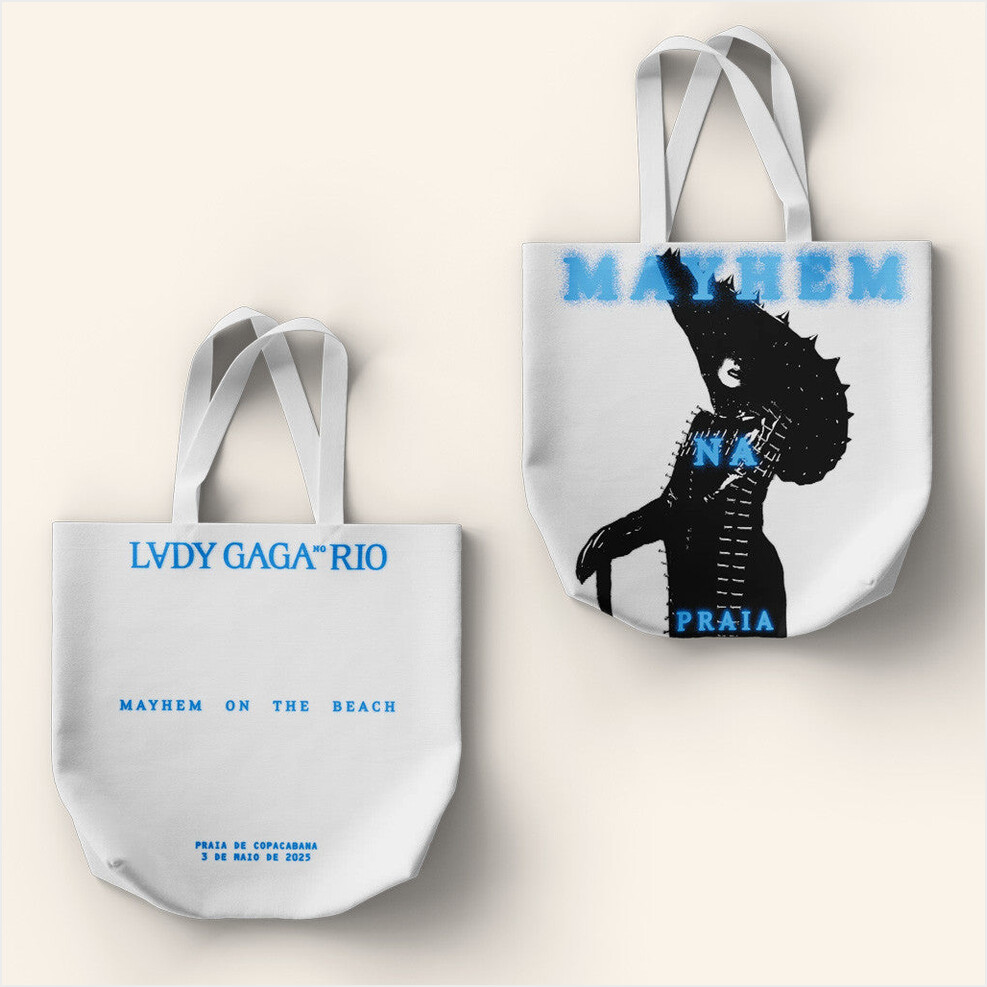 Lady Gaga Mayhem Tour Merch 2025 Concert White Rio Tote Bag Fans Gift Ideas Gifts For Friends-1