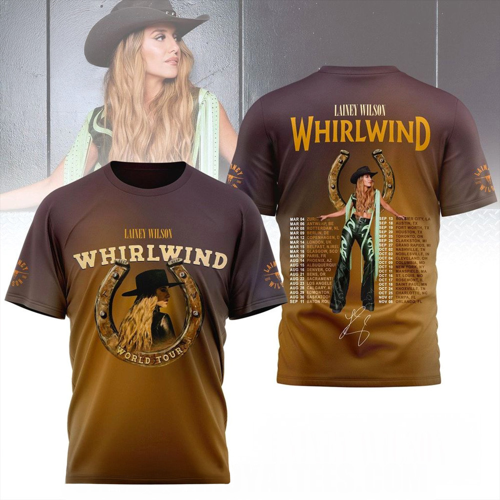 Lainey Wilson Whirlwind World Tour T-Shirt Fan Merch Xmas Gifts For Mom-1 Lainey Wilson Whirlwind World Tour T-Shirt Fan Merch Xmas Gifts For Mom-1