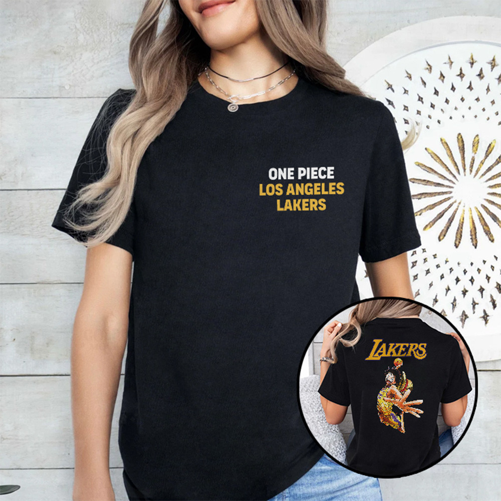 Lakers x One Piece T-Shirt Gifts For Basketball Fan-1
