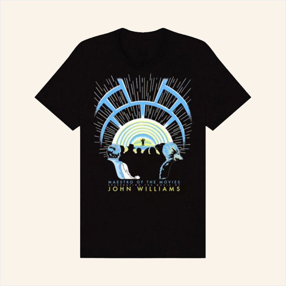 Laphil Merch John Williams Maestro Of The Movies Lightspeed Black T-Shirt Dad Gifts-1
