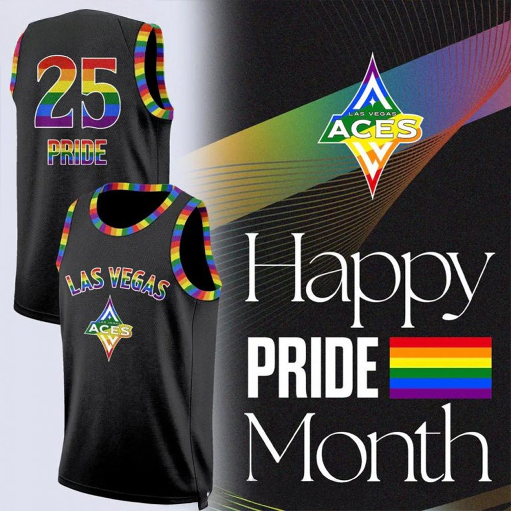 Las Vegas Aces Pride Night 2025 Basketball Jersey Las Vegas Merch Gifts For Father's Day-1