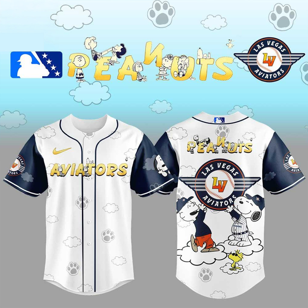 Las Vegas Aviators x Peanuts Baseball Jersey Las Vegas Aviators Merch Gifts For Him-1