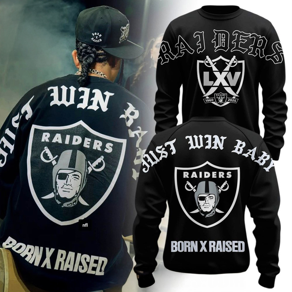 Las Vegas Raiders Born x Raised 2025 Kickoff Sweatshirt Raiders Merch Gift For Him-1