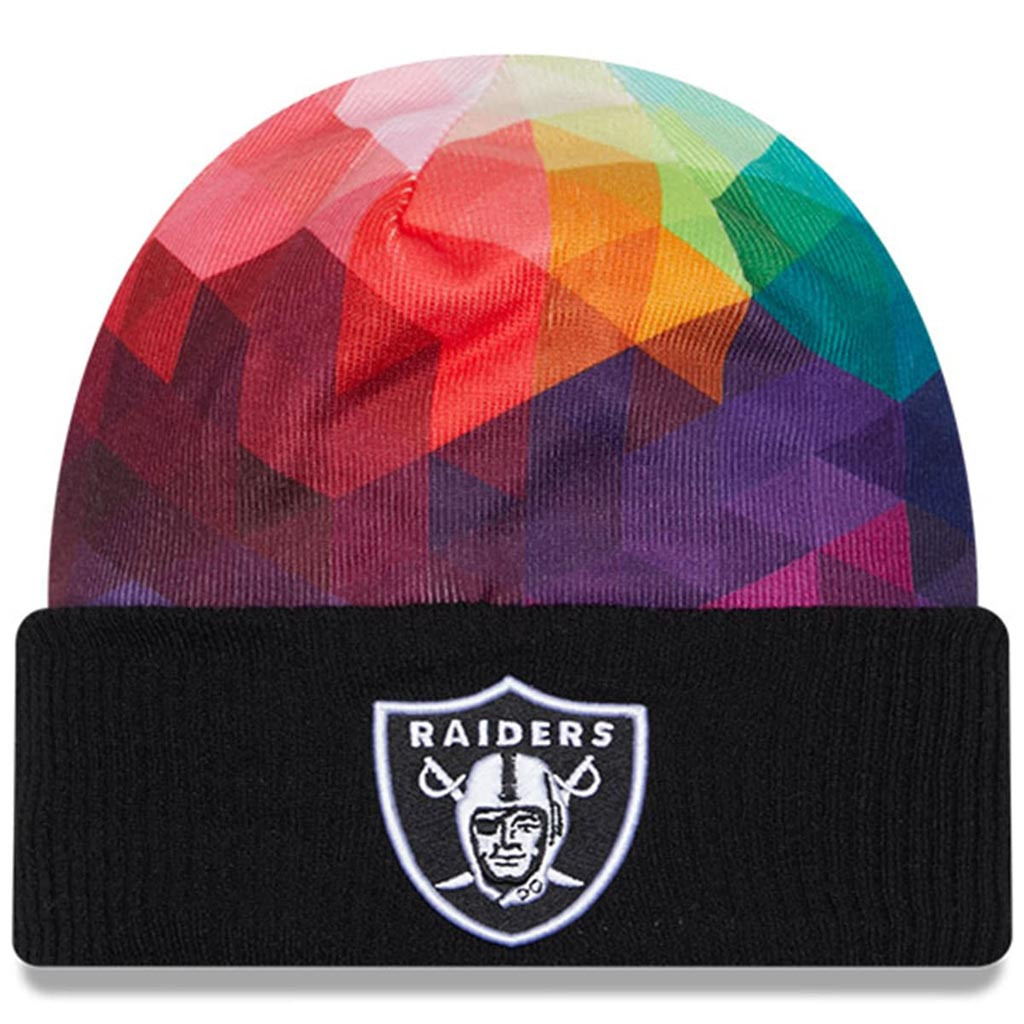 Las Vegas Raiders Crucial Catch NFL Beanie 2025 Rainbow Raiders Merch Gift For Boyfriend-1