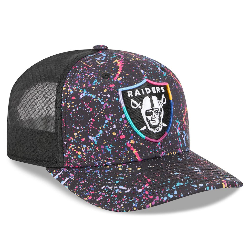 Las Vegas Raiders Crucial Catch NFL Embroidered Trucker Hat 2025 Rainbow Raiders Merch-1