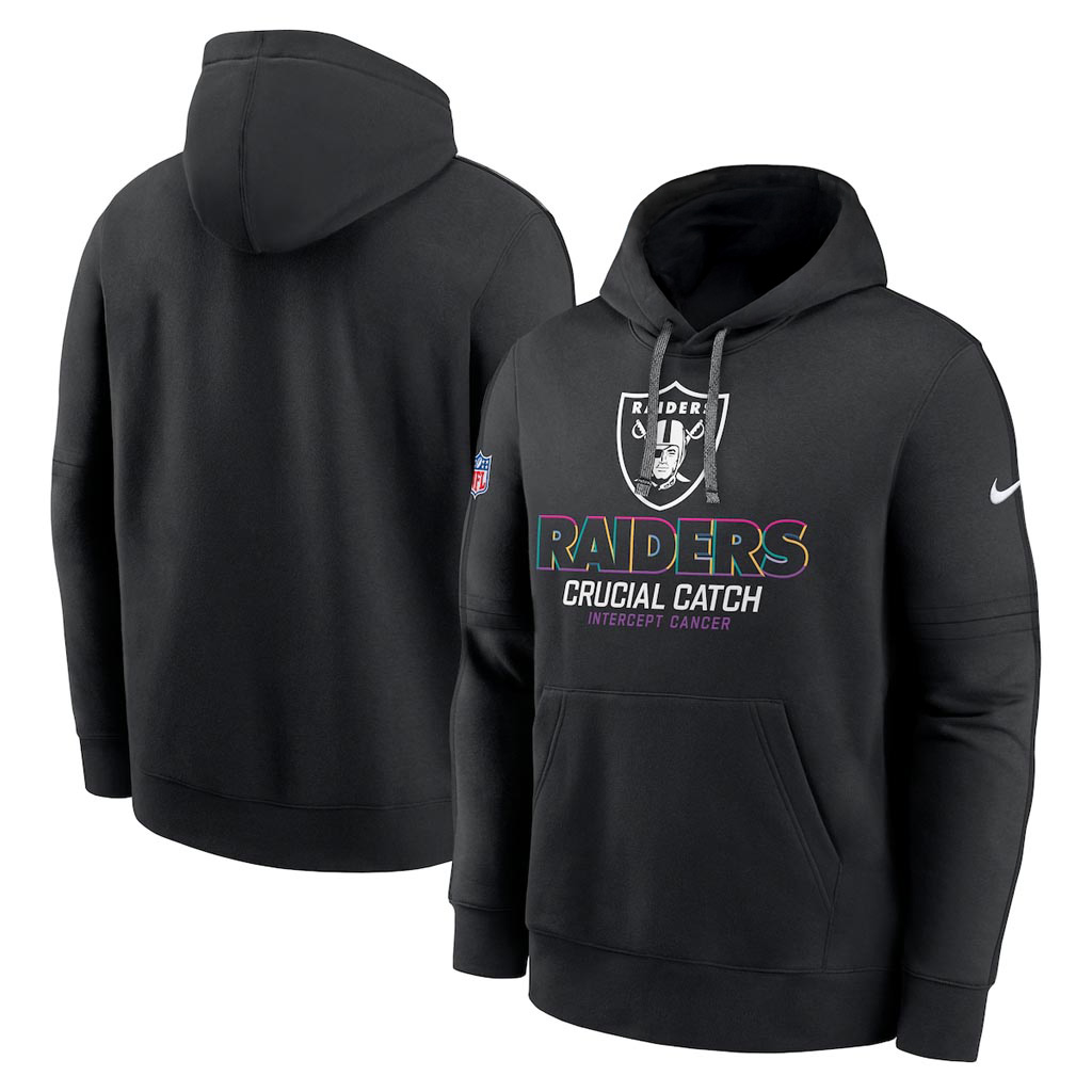 Las Vegas Raiders Crucial Catch NFL Hoodie 2025 Rainbow Raiders Merch Gift Ideas For Dad-1