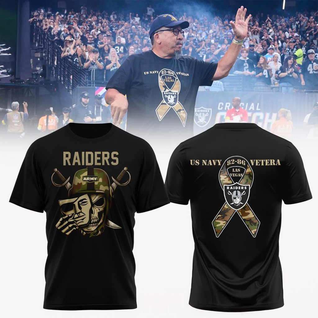 Las Vegas Raiders Marine Corps Tribute T-Shirt Raiders Merch Best Gifts For Football Fans-1