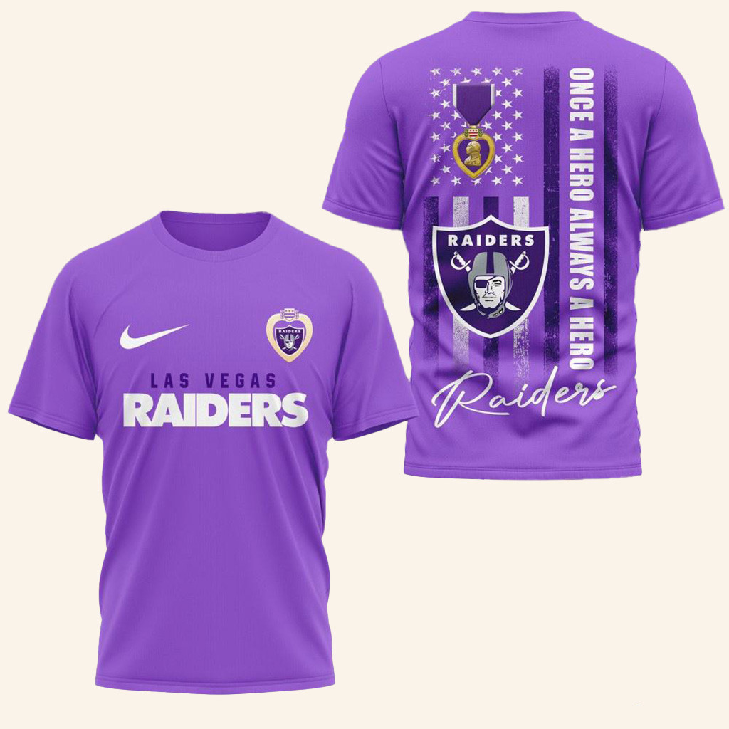 Las Vegas Raiders National Purple Heart Day Shirt Las Vegas Raiders Merch Gifts For Fans-1