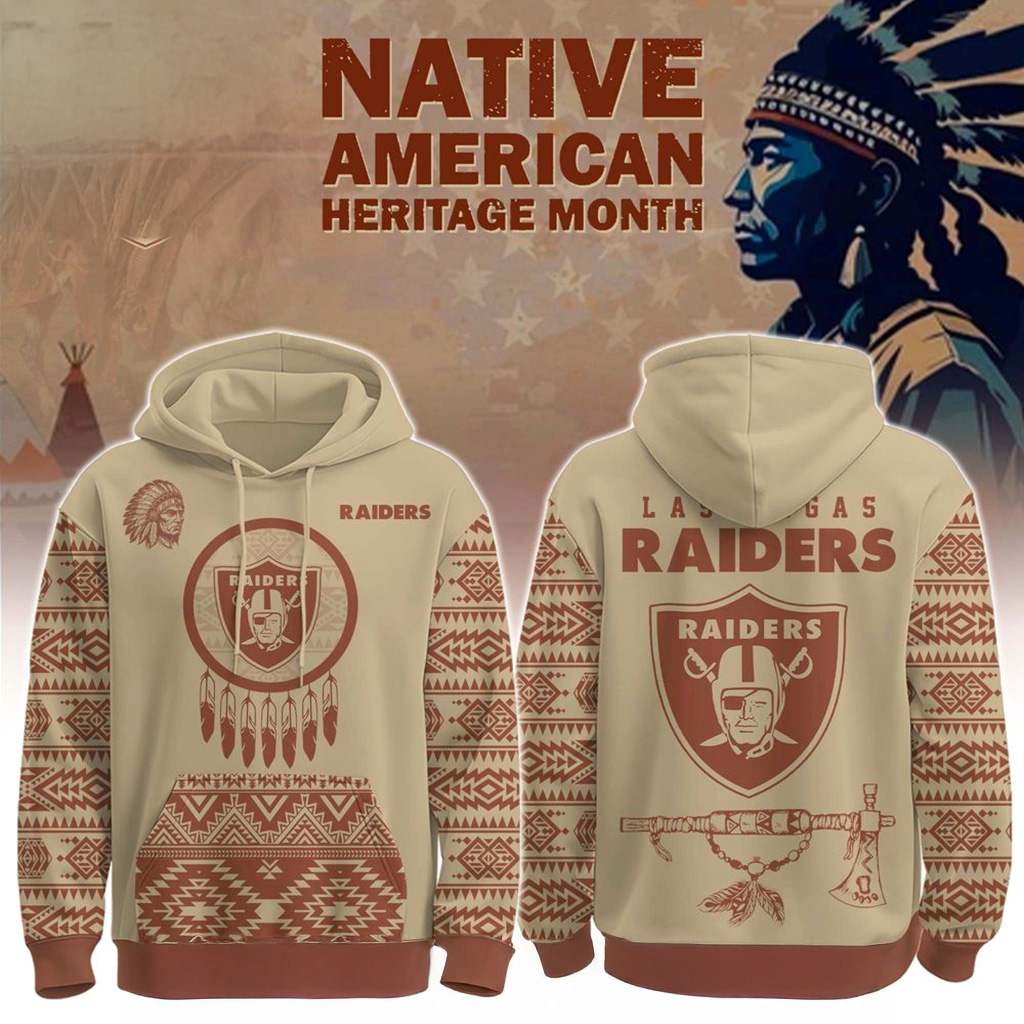 Las Vegas Raiders Native American Heritage Month Hoodie Raiders Merch Gifts For Football Fan-1