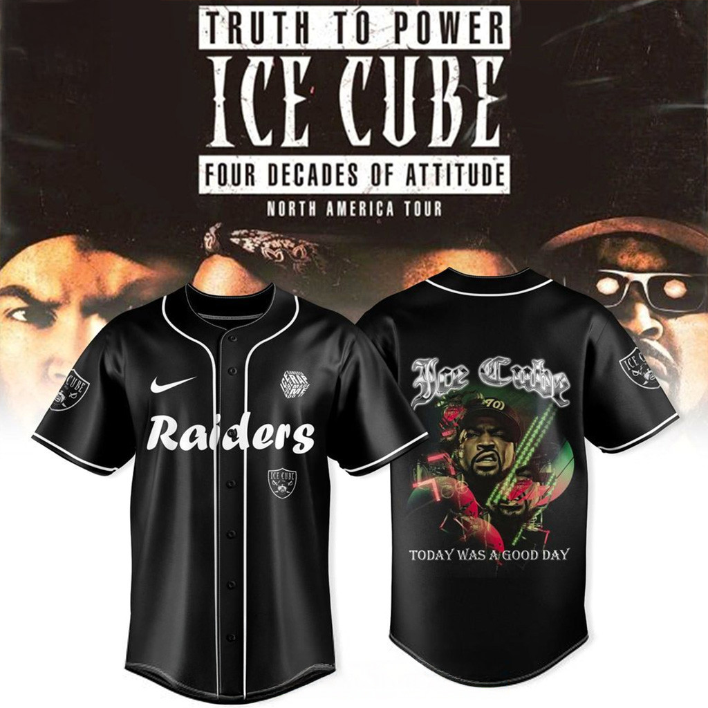Las Vegas Raiders X Ice Cube 4 Decades Of Attitude Tour 2025 Jersey Raiders Merch Him Gifts-1