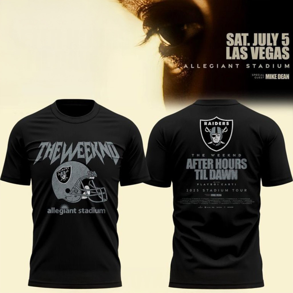 Las Vegas Raiders x The Weeknd After Hours Til Dawn 2025 T-Shirt Gifts For Football Fan-1
