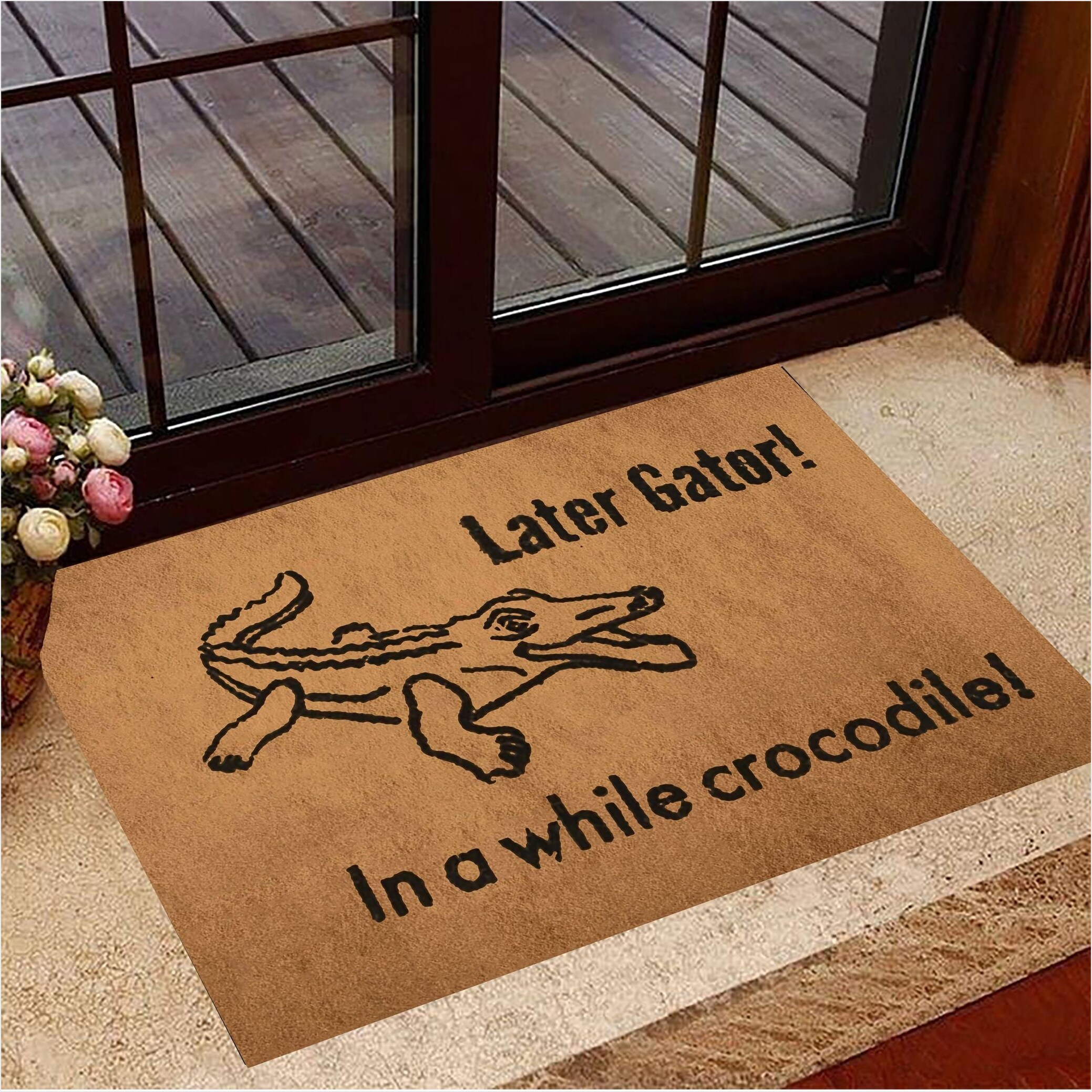 Later Gator In A While Crocodile Doormat Funny Welcome Mats New Home Gifts Gifts For Besties-1