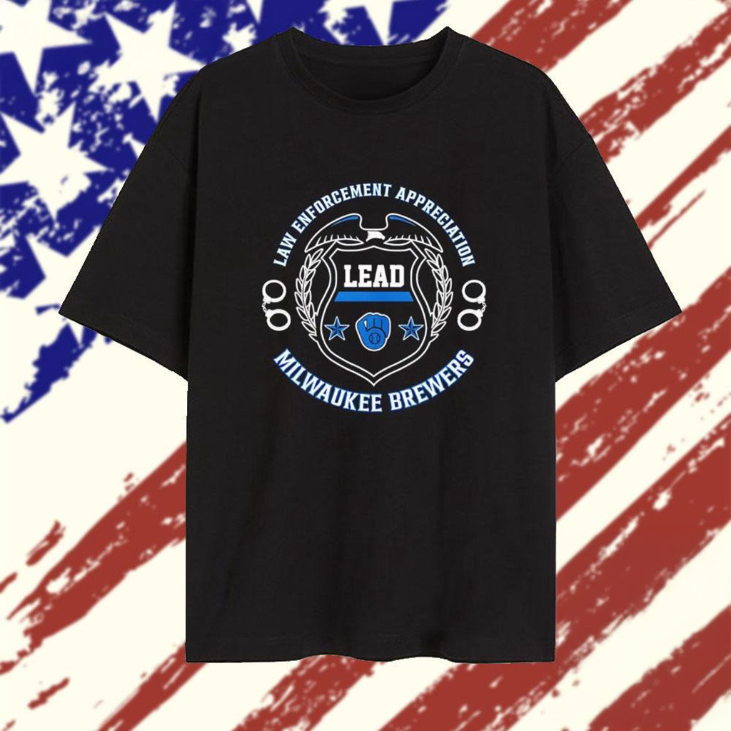 Law Enforcement Appreciation Day Lead Milwaukee Brewers Logo T-Shirt Best Gifts For Baseball Fans-1 Law Enforcement Appreciation Day Lead Milwaukee Brewers Logo T-Shirt Best Gifts For Baseball Fans-1