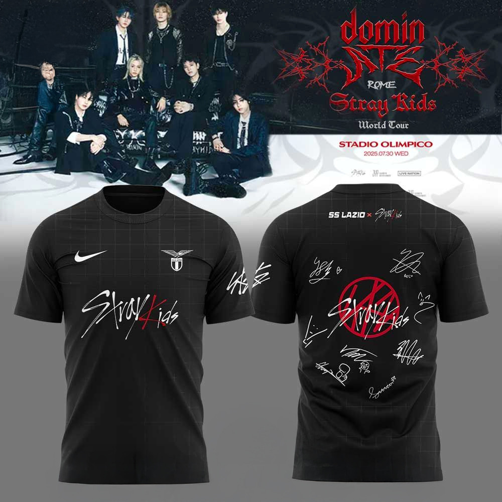 Lazio X Stray Kids Show Signature T-Shirt Fan Merch Presents For Boyfriend-1
