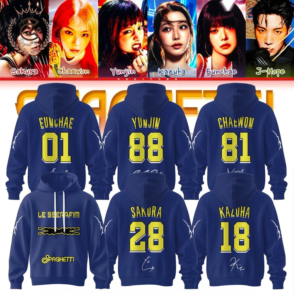 Le Sserafim Spaghetti 1st Single Album Hoodie Fan Apparel Xmas Gifts For Him-1