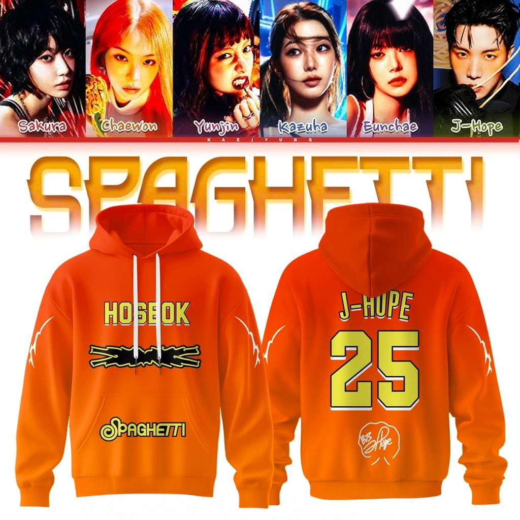 Le Sserafim Spaghetti FT J-Hope Hoodie Le Sserafim Merch Gifts For Best Friends-1
