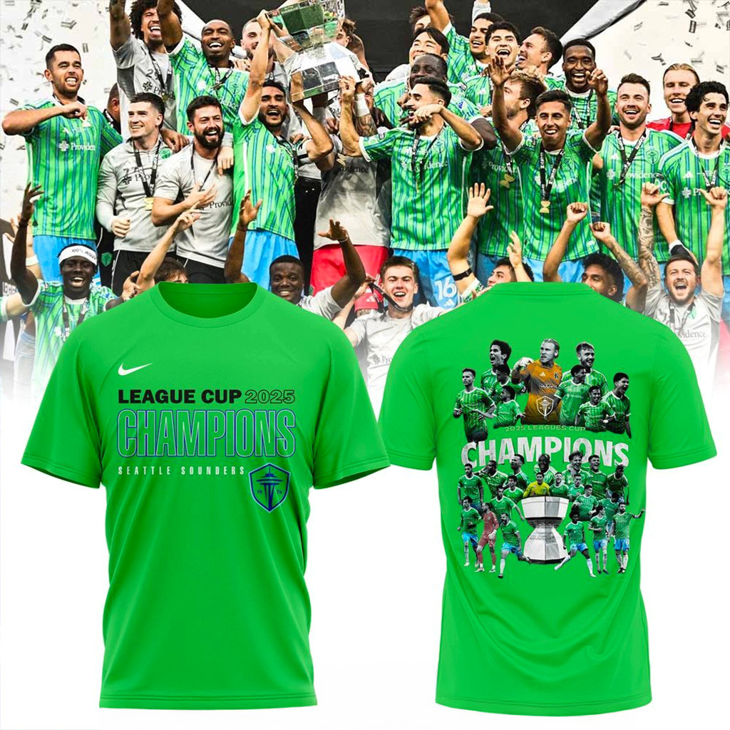 League Cup 2025 Champions Seattle Sounders T-Shirt Fan Merch Gifts For Dudes-1