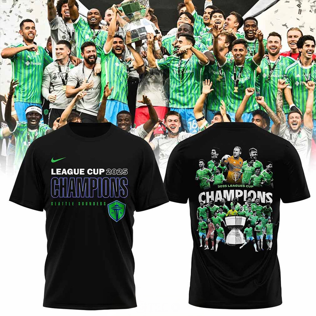 League Cup 2025 Champions Seattle Sounders T-Shirt Fan Merch Gifts For Him-1
