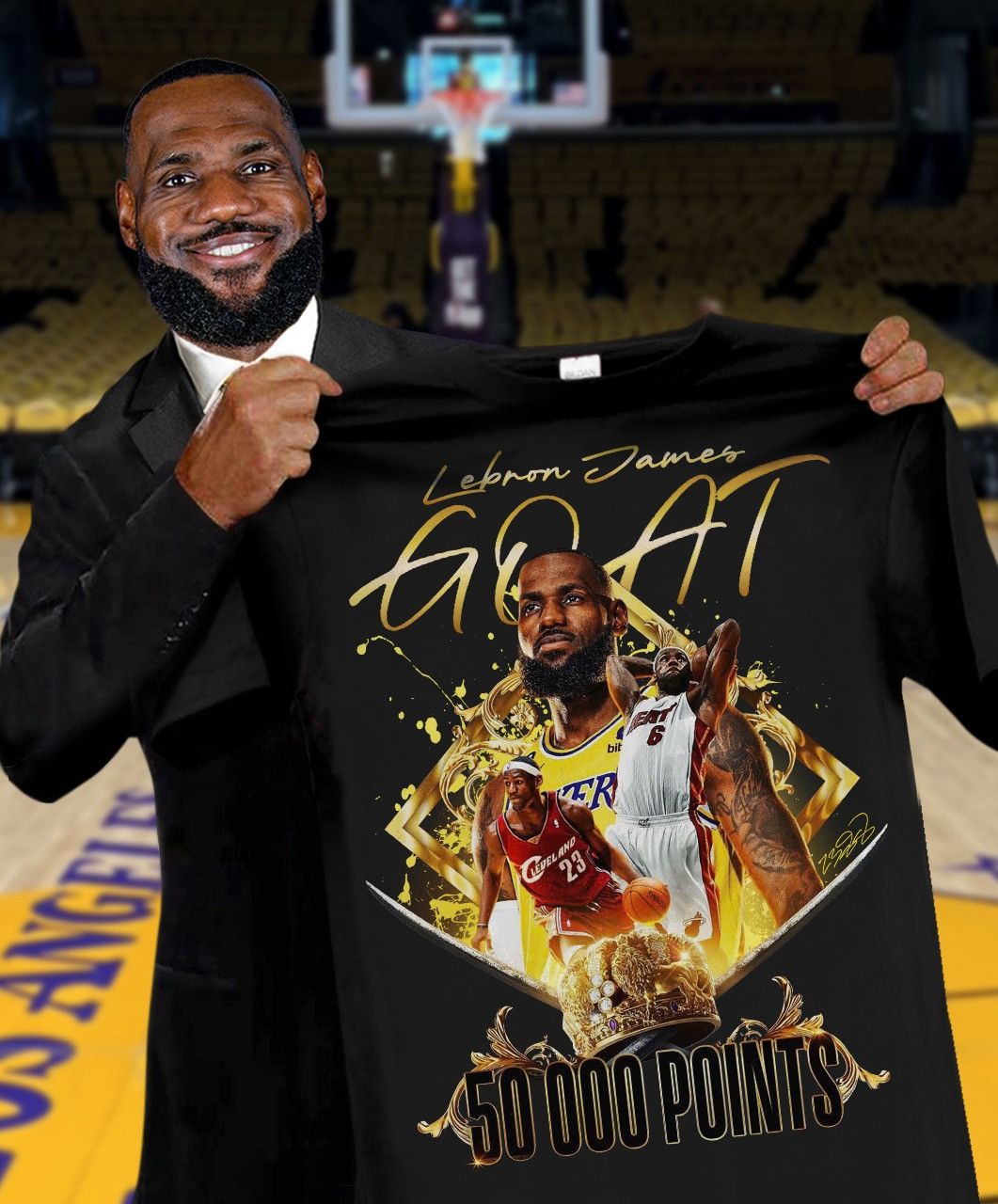 Lebron James 50k Points Regular Seasons And Playoffs Combined T-Shirt Gifts For Basketball Fan-1
