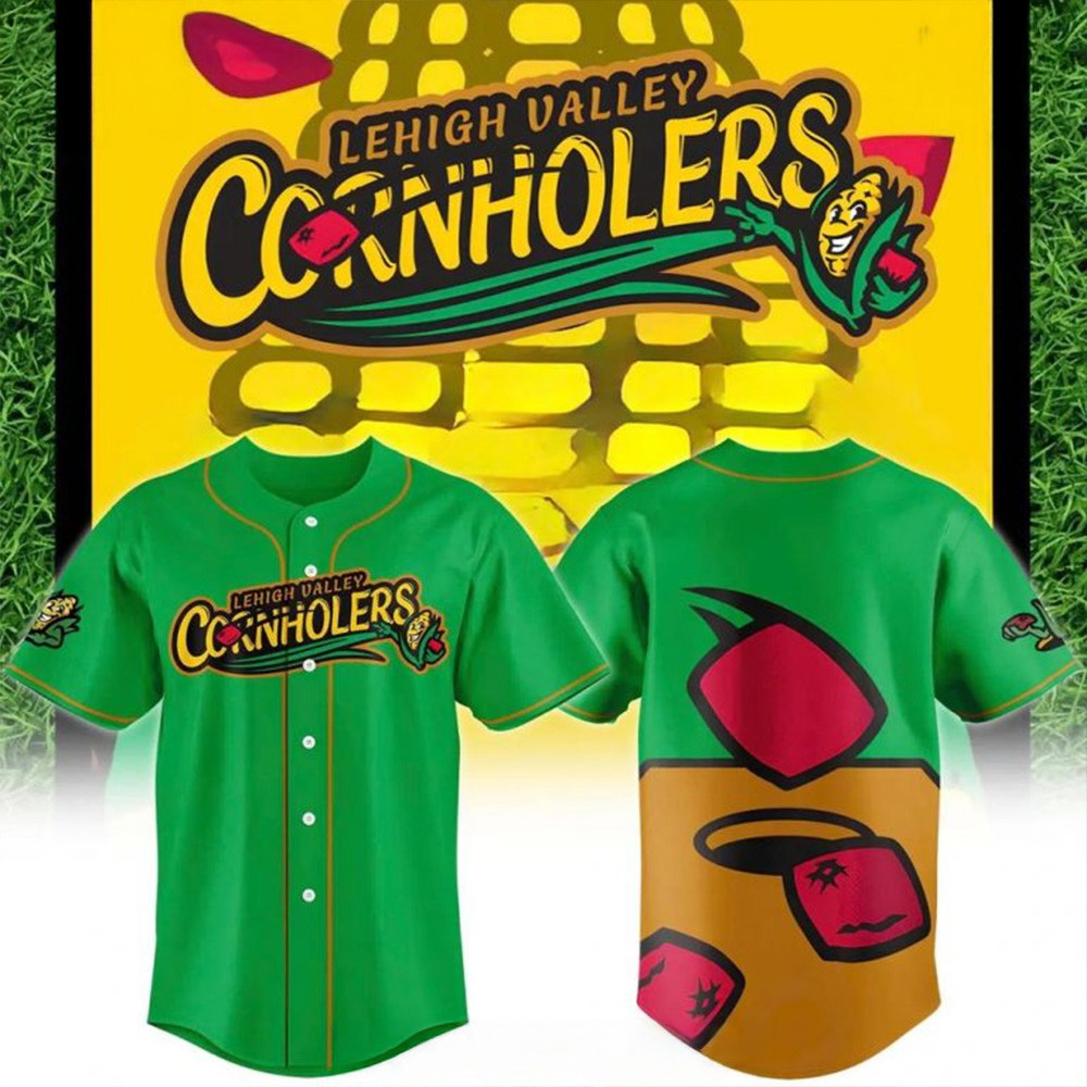 Lehigh Valley IronPigs Valley Cornholers Special Baseball Jersey Gifts For Father's Day Ideas-1