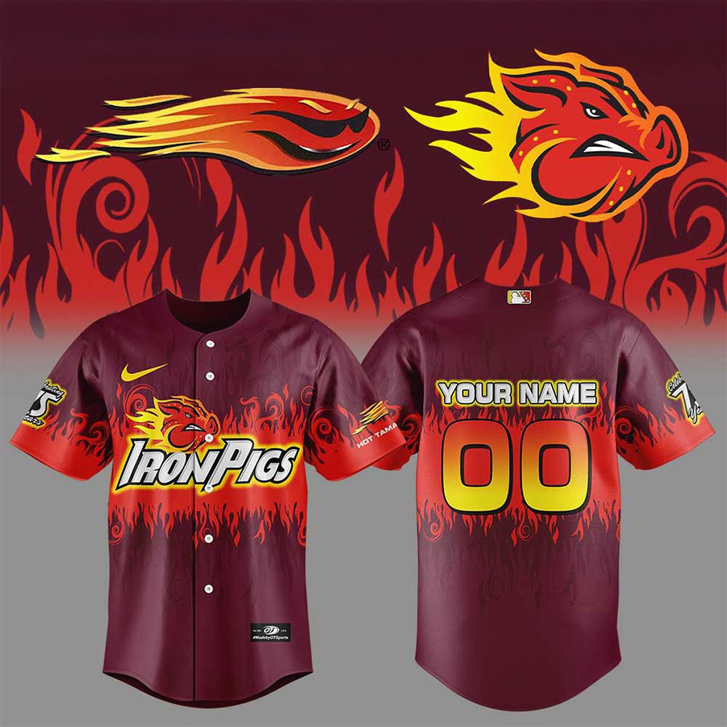 Lehigh Valley Ironpigs Hot Tamales Personalized Baseball Jersey-1